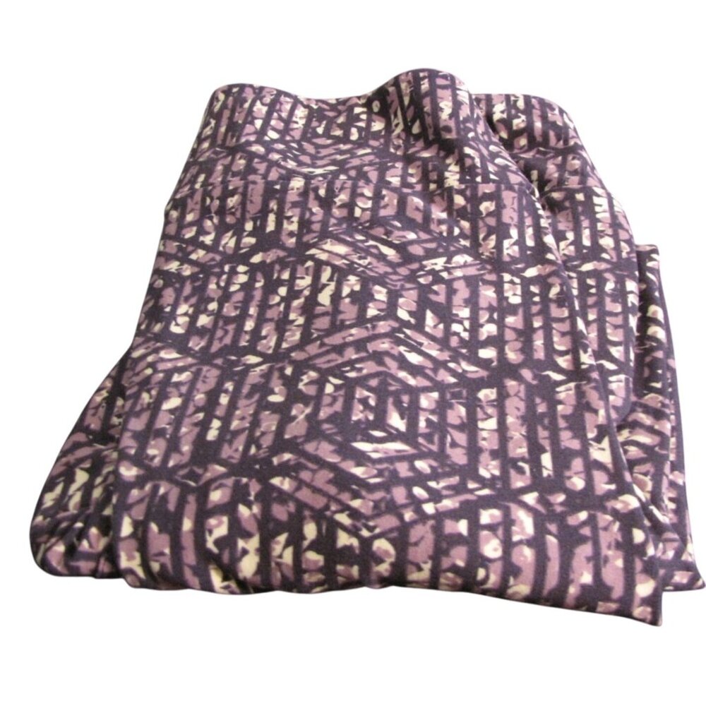 LuLaRoe TC Purple White Mosaic Patterned Leggings